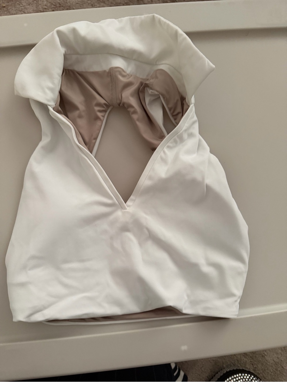 Lululemon White Halter with Deep V Neck